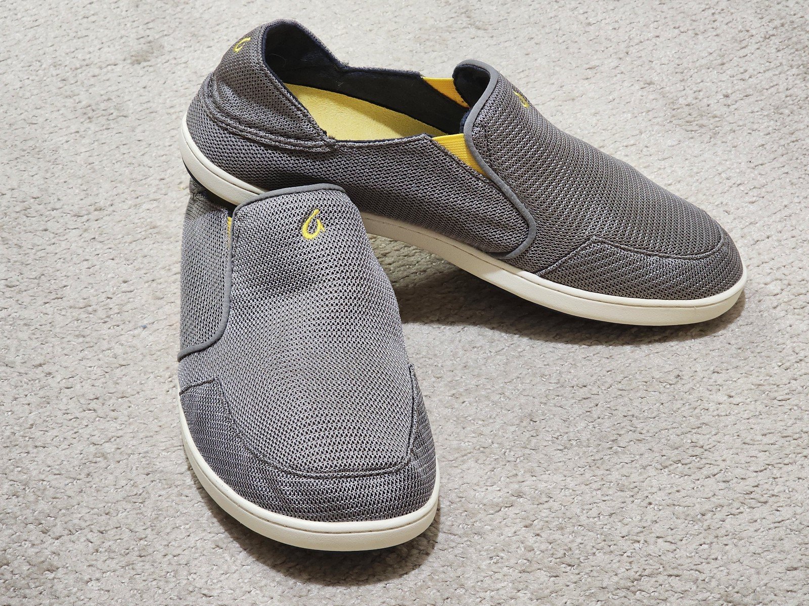 Olukai Nohea Mesh Slate Gray/Orange Slip On Loafers Men’s US 10.5 EUR 43.5