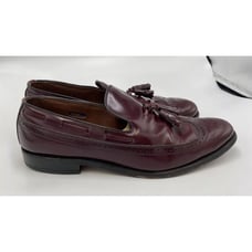 Allen Edmonds Berwick Leather Tassel Loafers Dress Shoes Burgundy 11.5 D- Read
