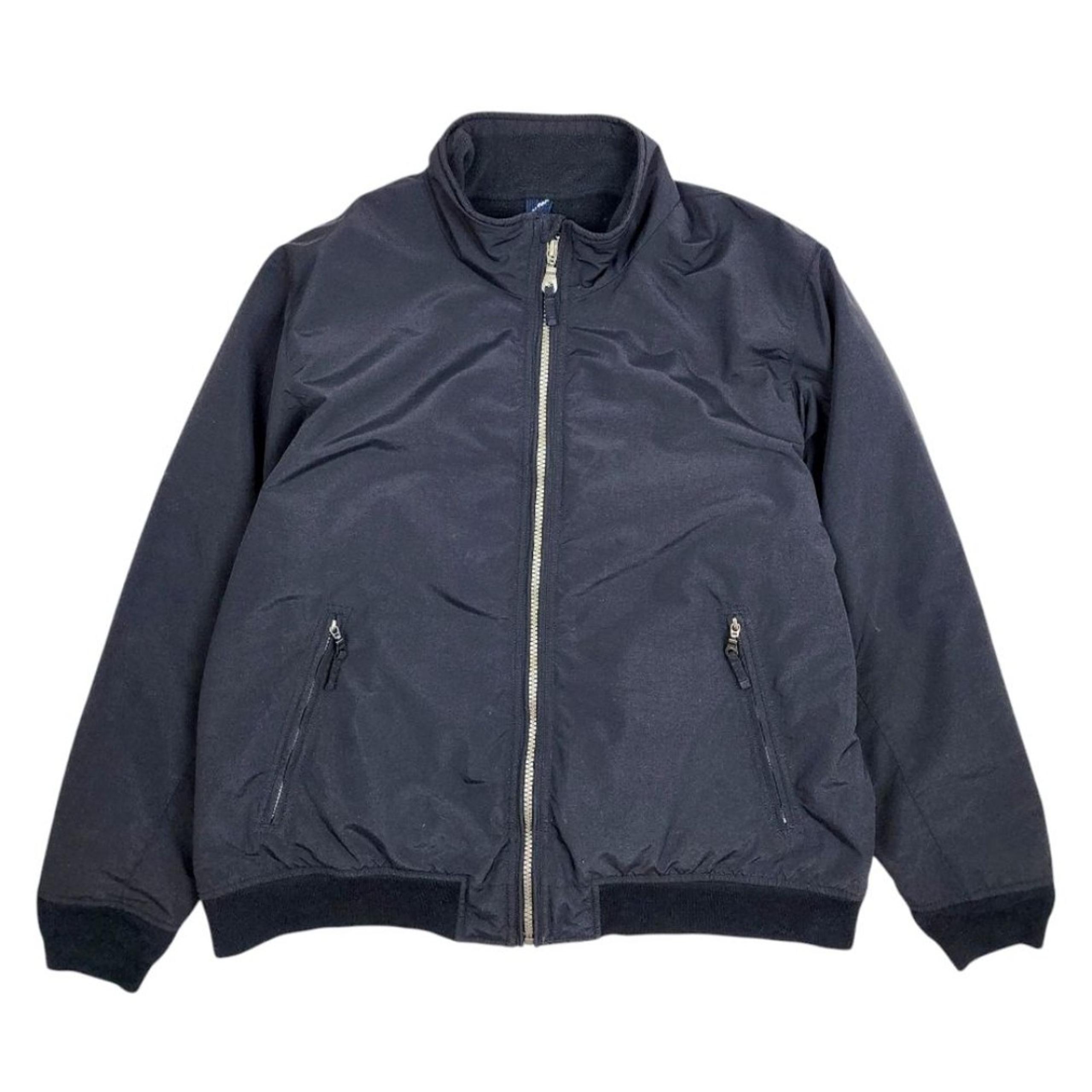 Lands End Men's Black Bomber Jacket Fleece Lined Parka Size XL 46-48