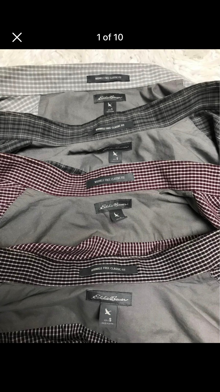 Eddie Bauer wrinkle free 4 button down shirts size small new without tags all
