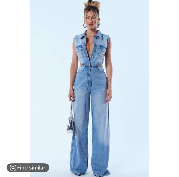 Fashion Nova Denim Jumpsuit