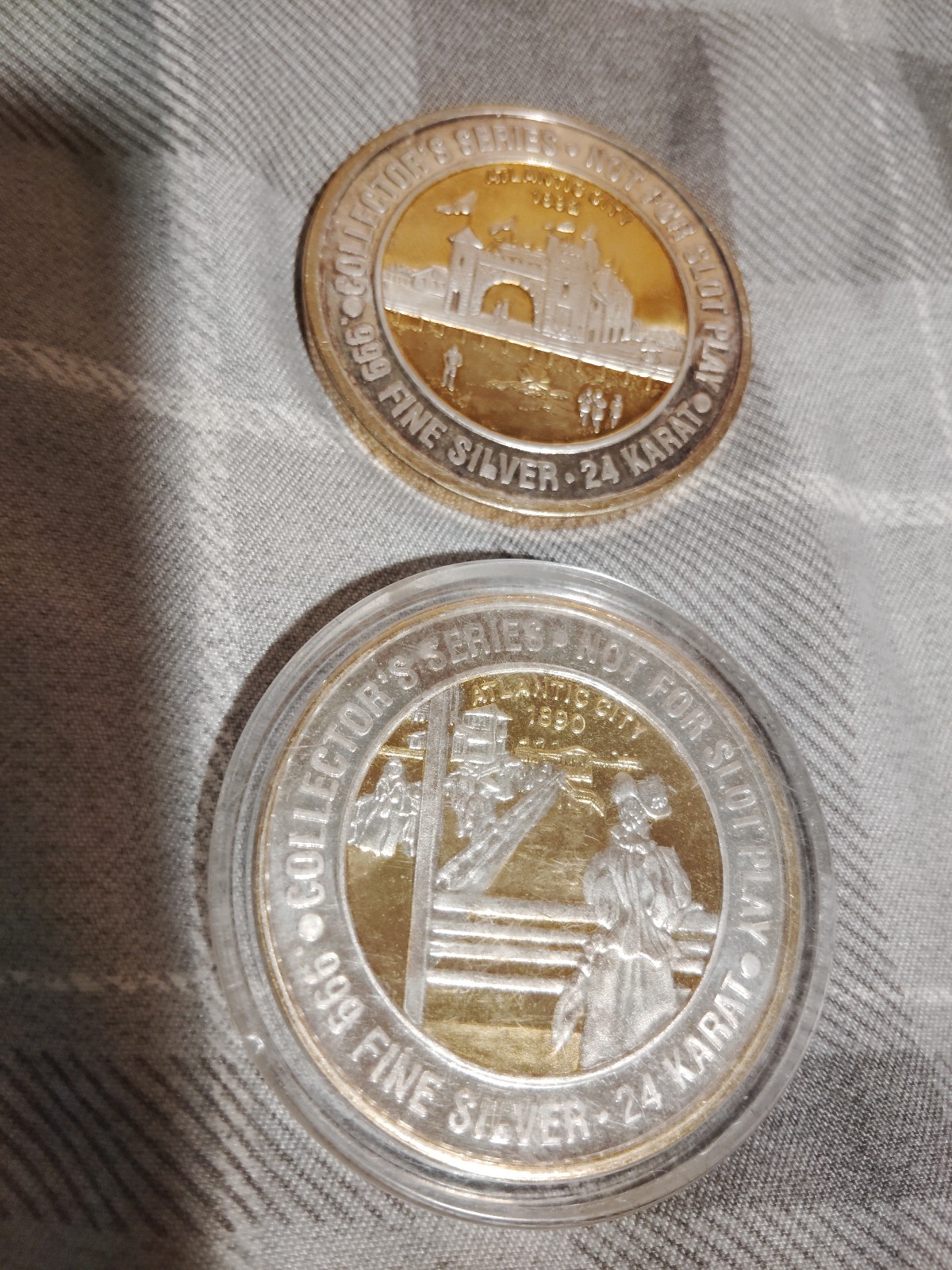 the Grand Atlantic City .999 Pure Silver $40 coin - super rare 24 karat gold