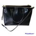 Lauren Ralph Lauren Black Leather Large Business Shoulder Bag Double Top Zip