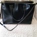 Lauren Ralph Lauren Black Leather Large Business Shoulder Bag Double Top Zip