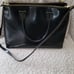 Lauren Ralph Lauren Black Leather Large Business Shoulder Bag Double Top Zip