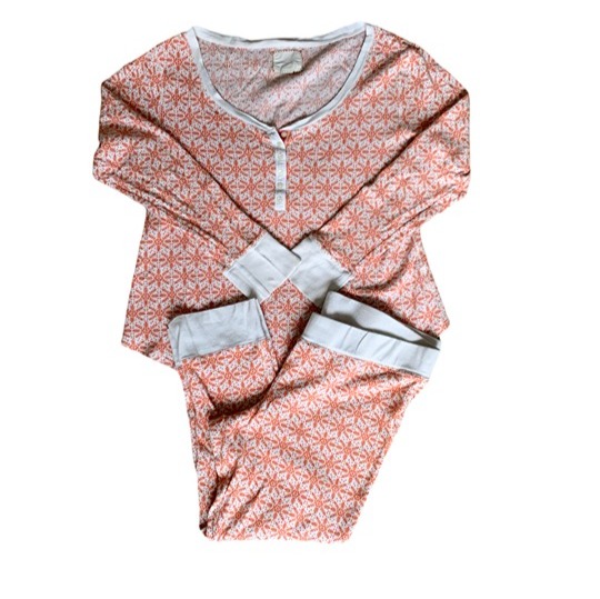 Victoria’s Secret Orange Snowflake Thermal Pajama Set