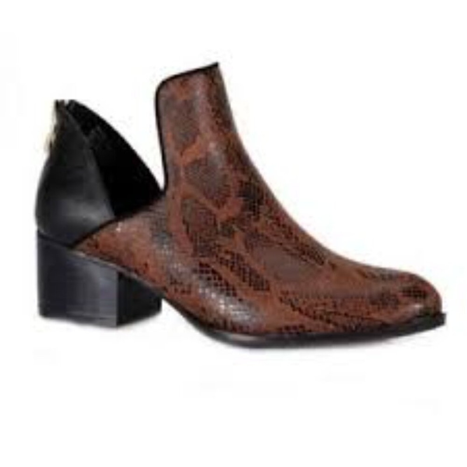 Andrew Geller Friona Block Heel Bootie Snakeskin Print Size 6.5