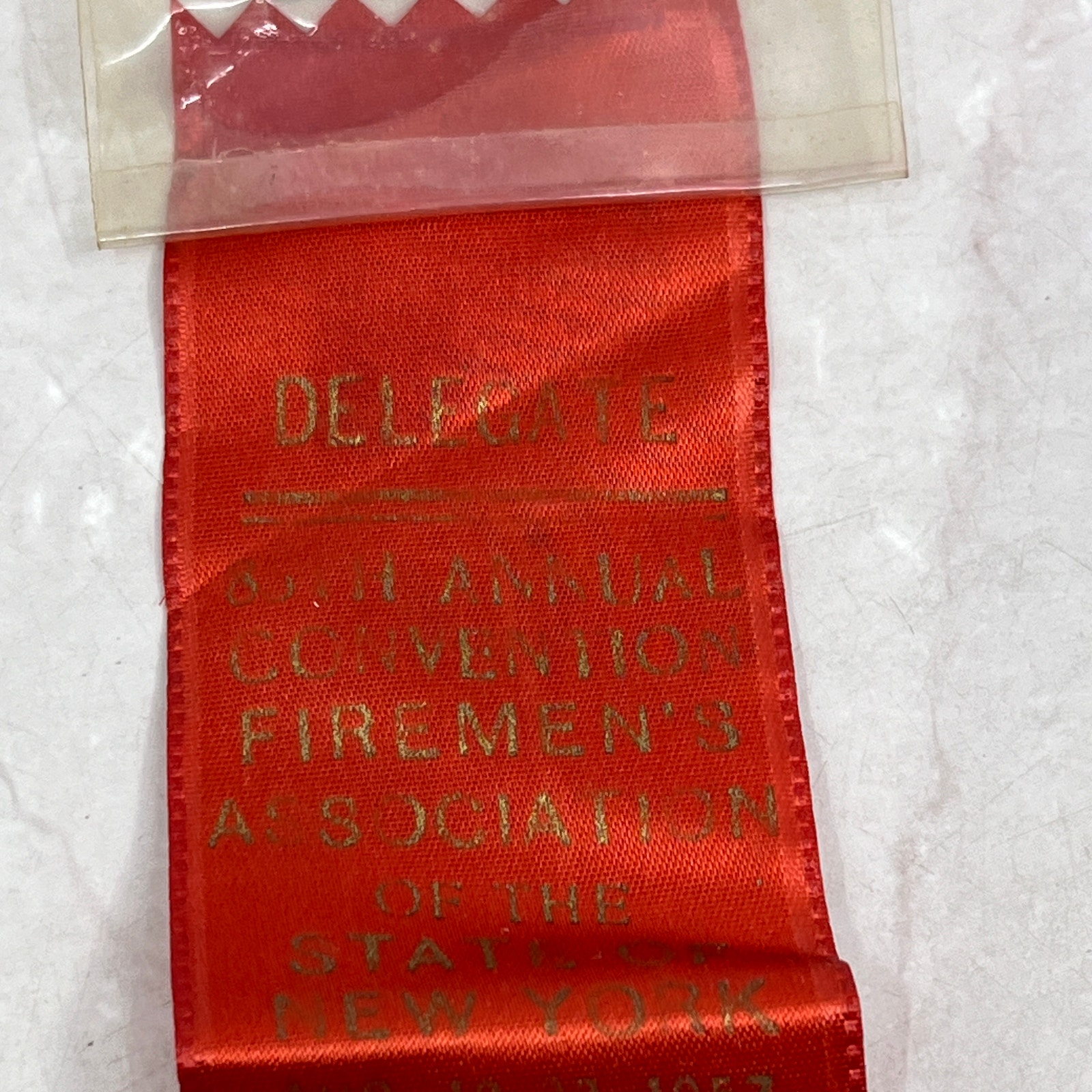1957 New York Firemen's Association Convention Chemung County Delegate Pin SF4