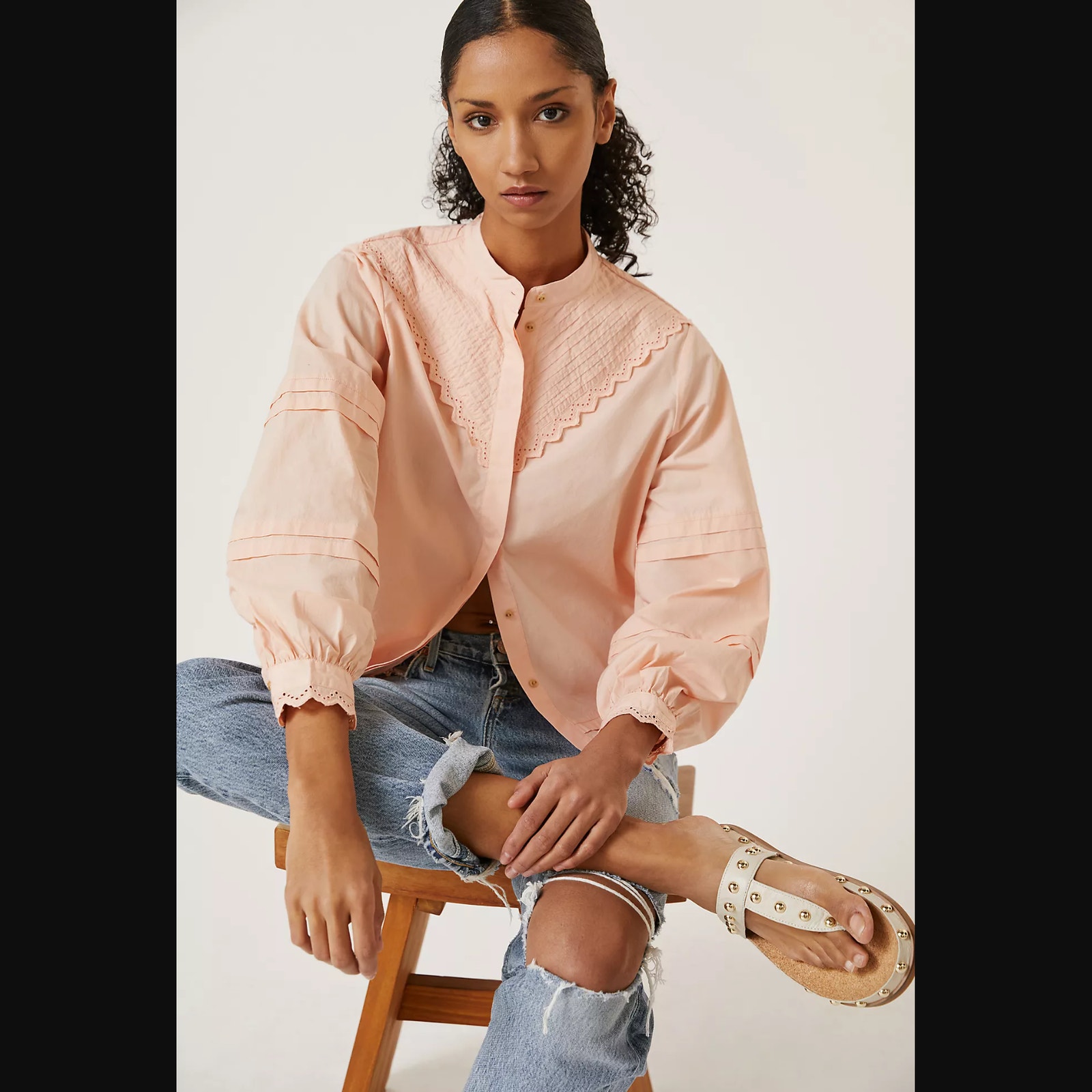 NWT Scotch & Soda Peach Lace Blouse - Small