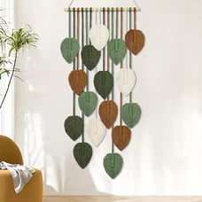 KHOYIME Vertical Macrame Wall Hanging Boho Home Decor, Long Narrow Chic Wall Art