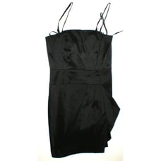 New Womens NWT Calvin Klein Draped Strapless or Strap Dress Black 6 Convertble