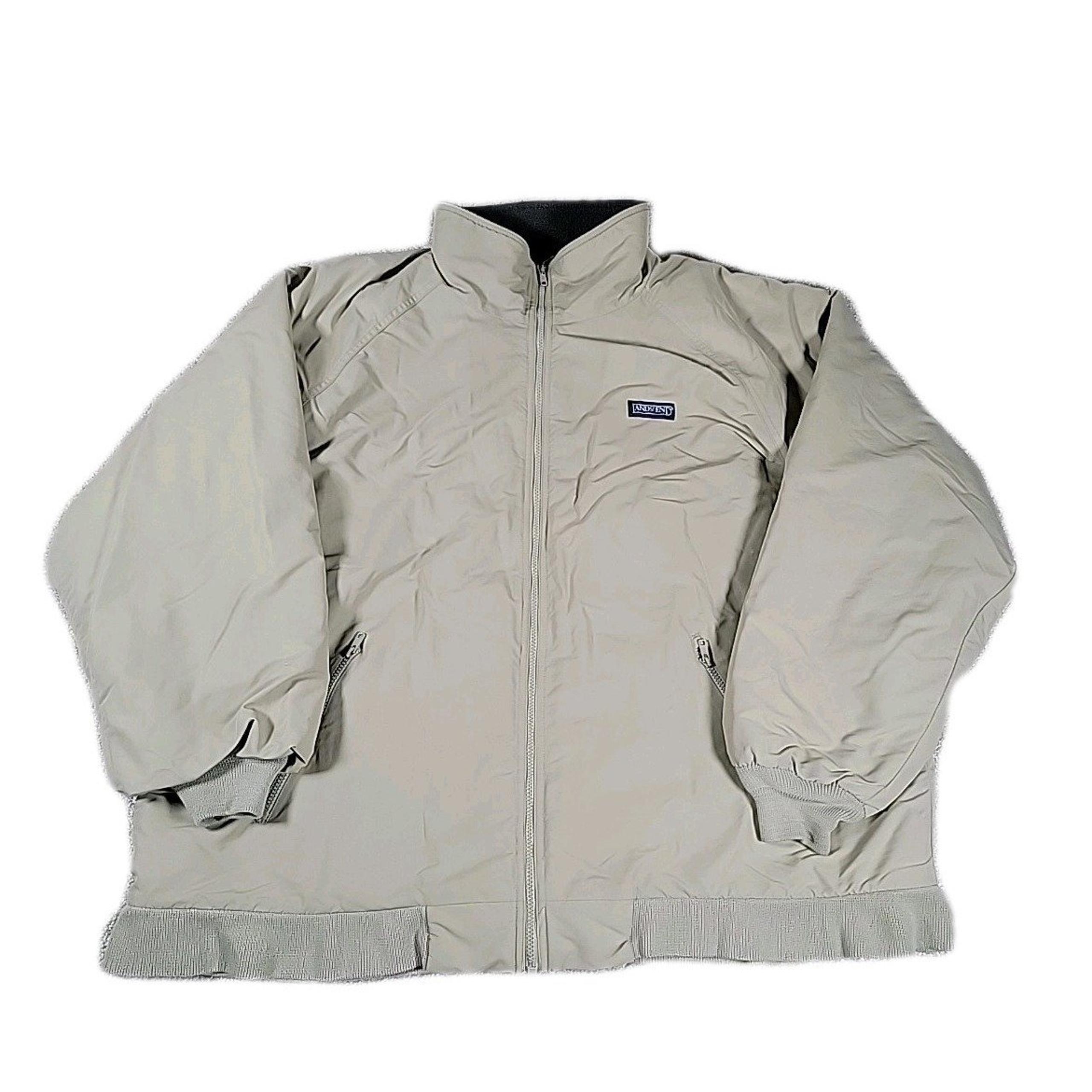 Lands End Aircore 200 Fleece Lined Jacket Coat Men's Size XXL TALL BEIGE