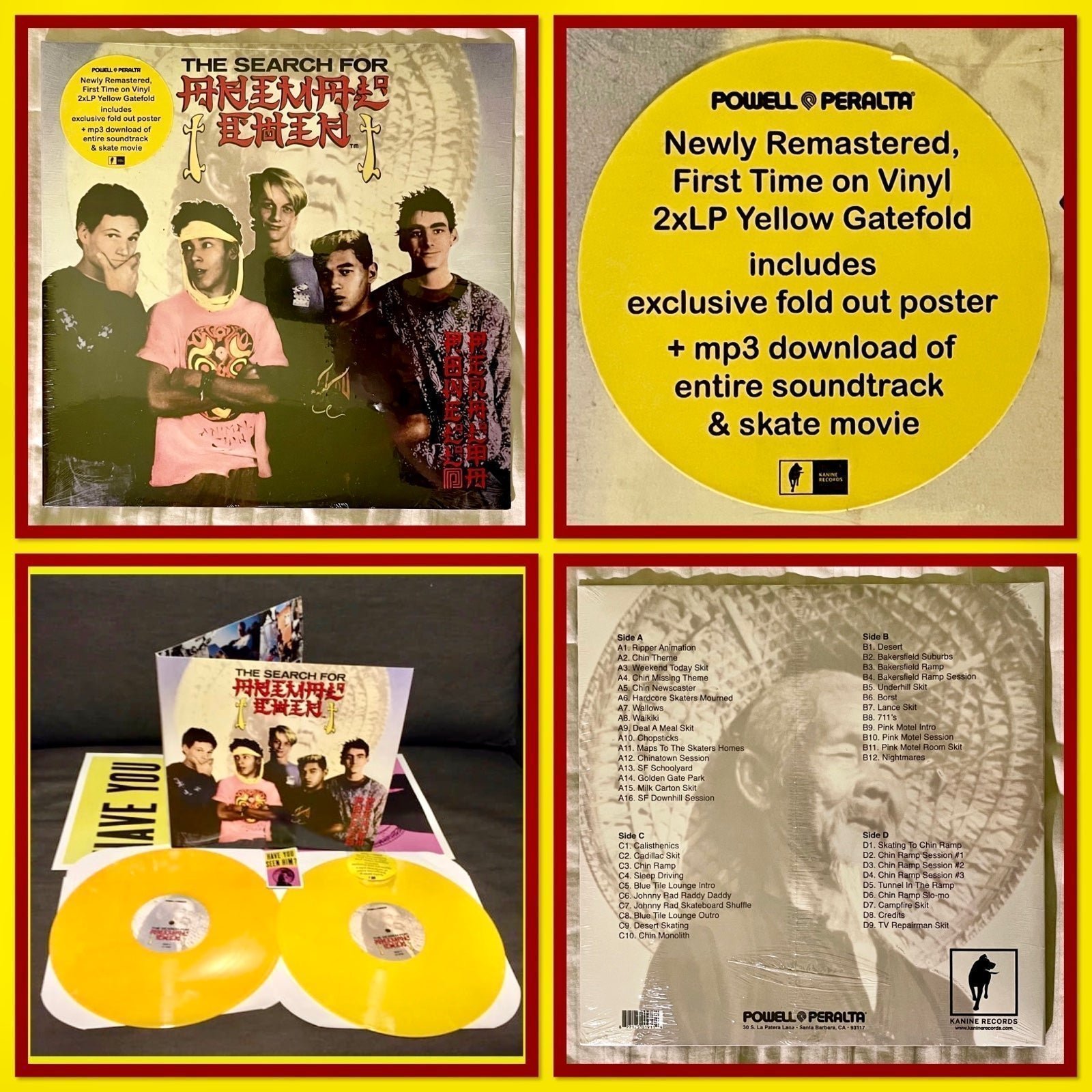 Powell-Peralta The Search For Animal Chin Sndtrk Yellow Vinyl Sealed Ltd Ed RARE