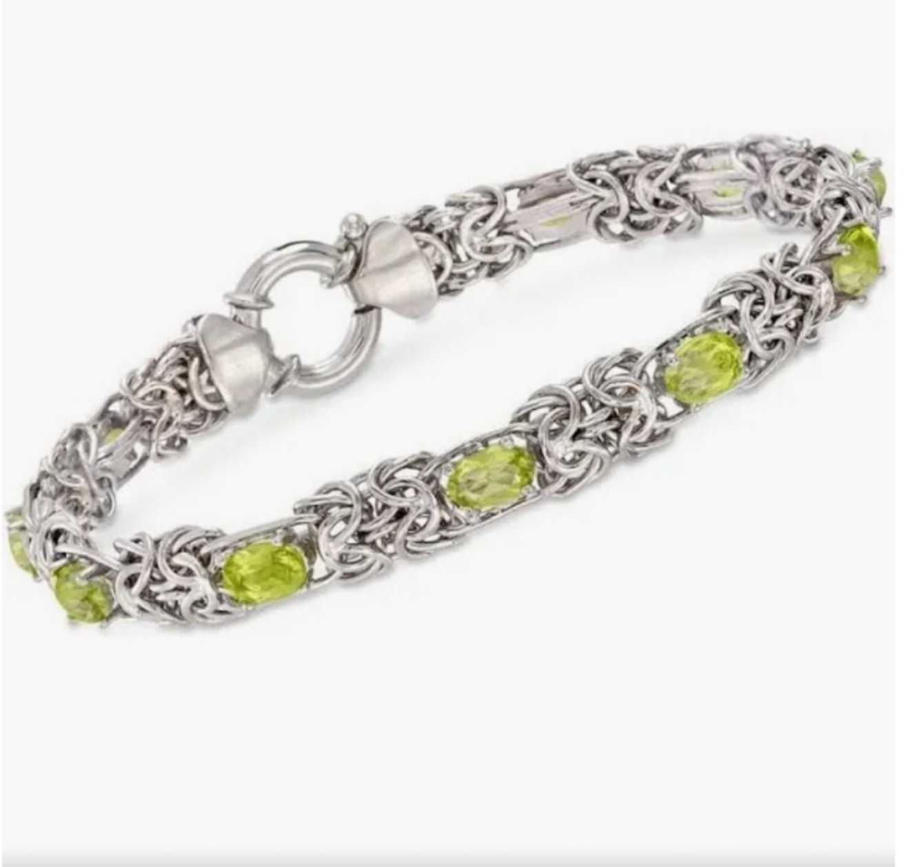 Ross-Simons Peridot Sterling Silver Tennis Bracelet