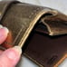 Coach Signature Buckle Monogrammed Canvas & Metallic Gold Leather Trifold Wallet