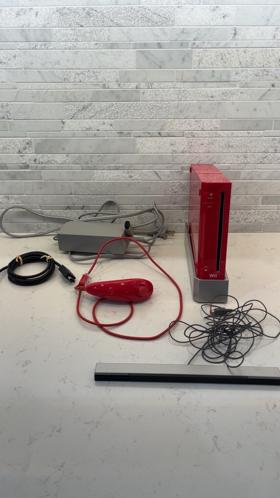 Nintendo Wii Red Limited Edition Console - NO WII CONTROLLER - WORKS GREAT