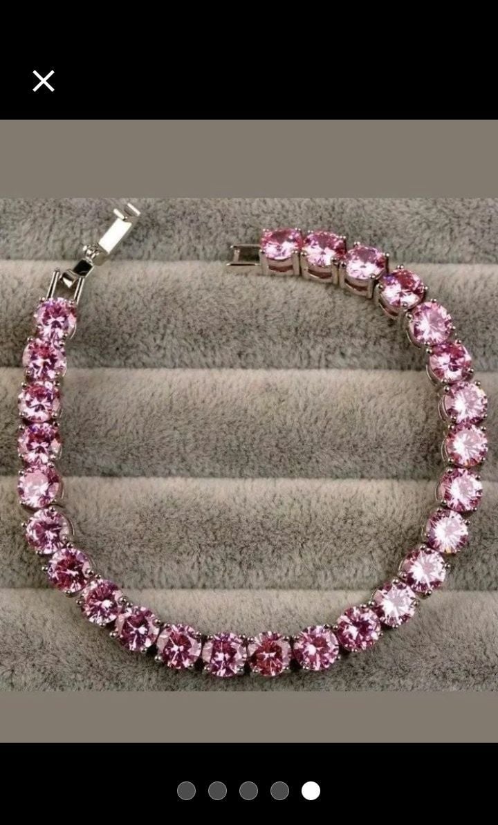 Tennis Bracelet Pink Topaz