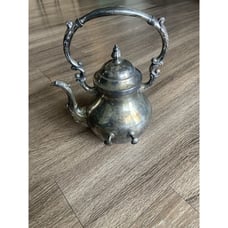Antique FB ROGERS SILVER CO Silver On Copper Coffee Tea Pot #2351 Unique Style