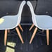 2 pcs Kids Chair Set Mid-Century Chairs w/ Wood Legs