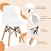 2 pcs Kids Chair Set Mid-Century Chairs w/ Wood Legs