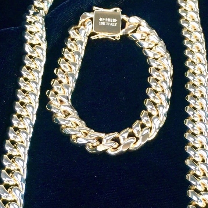 CUBAN LINK 18K GOLD NEW CHAIN ITALY