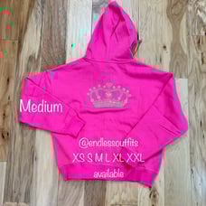 VS PINK BLING FULL ZIP HOODIE LIMITED EDITION CARMINE ROSE PINK SWEATSHIRT Y2K M