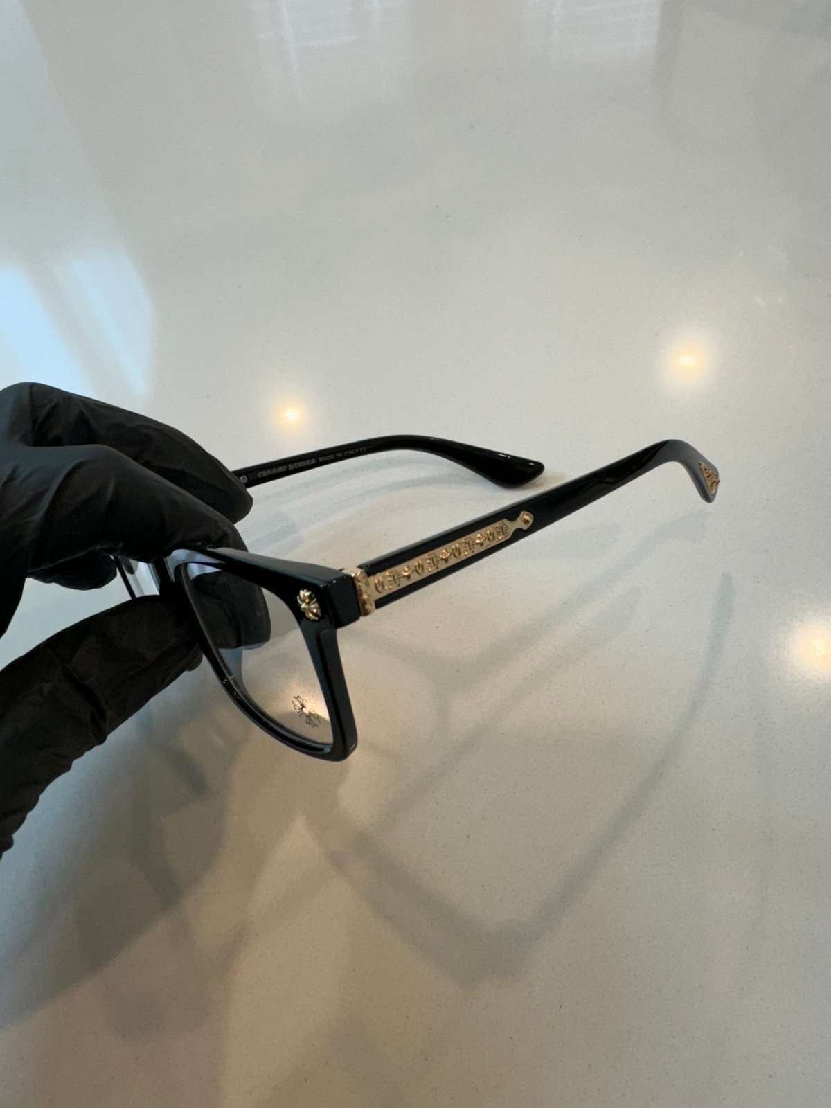 Chrome glasses hearts style