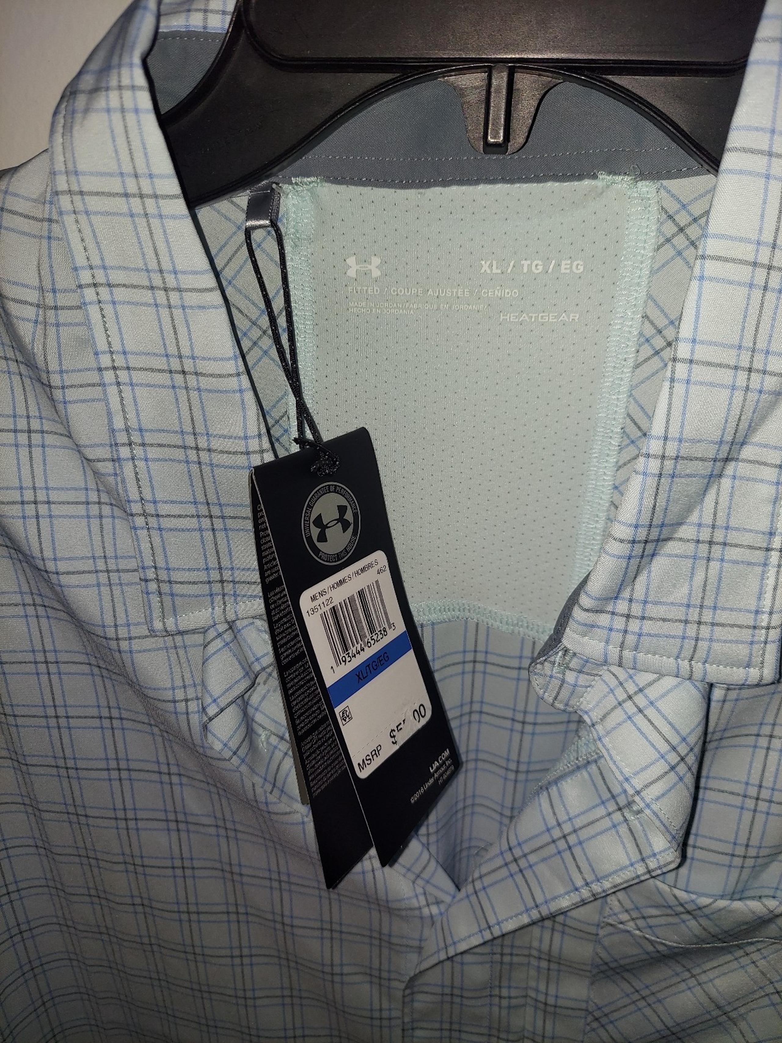 NWT MENS UNDER ARMOUR SHORT SLEEVED BUTTON UP UPF 30 SHIRT