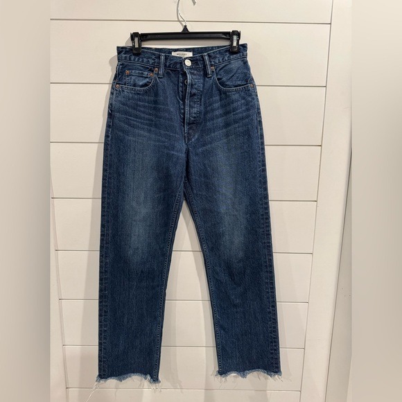 Moussy Vintage Capac Frayed Cropped Wide-Leg Jeans