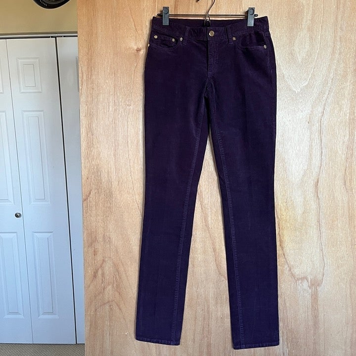 Tory Burch Super Skinny Jean Purple Corduroy Size 26
