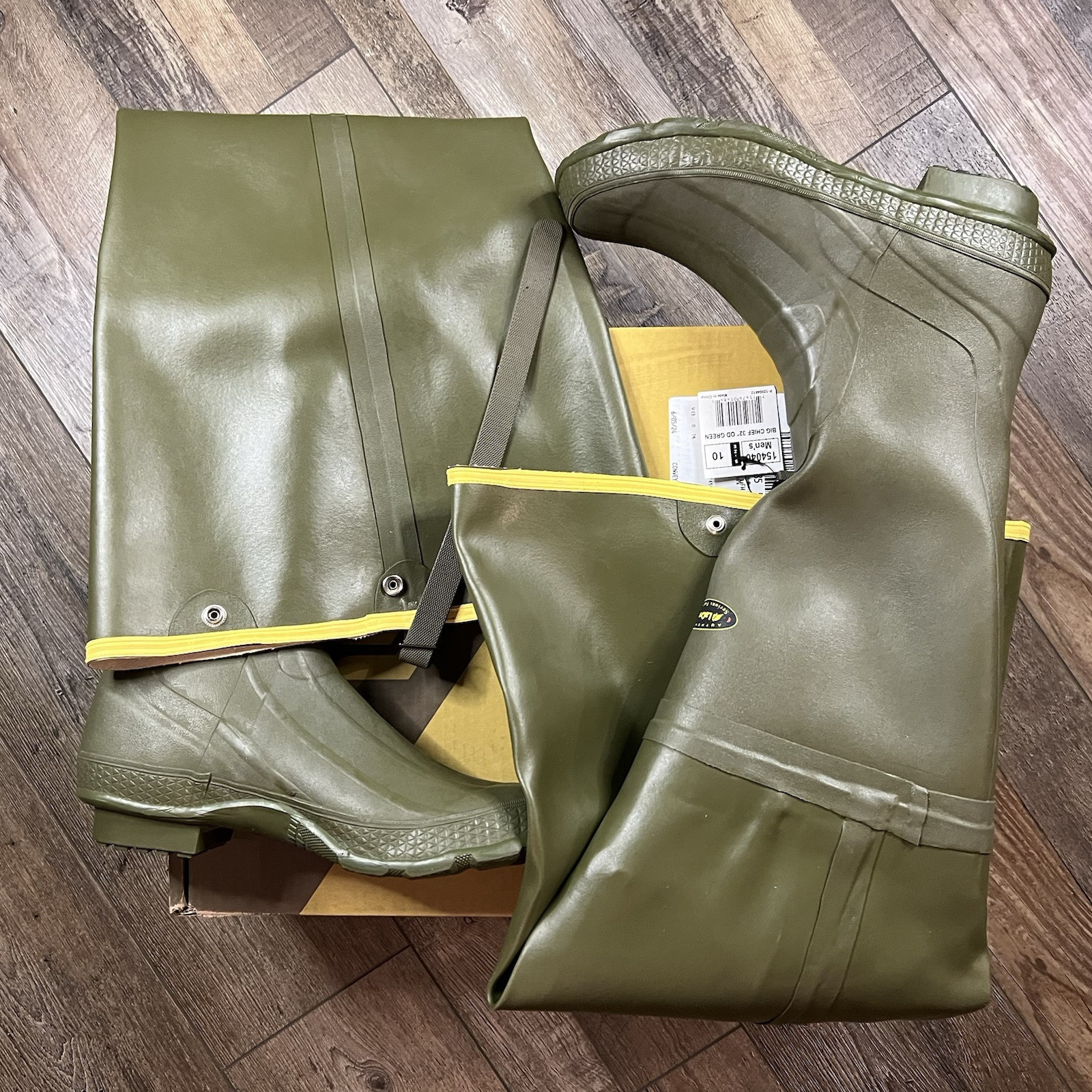 Lacrosse Big Chief Men's Green Rubber Hip Hunting Boots 32 Size 7 NEW