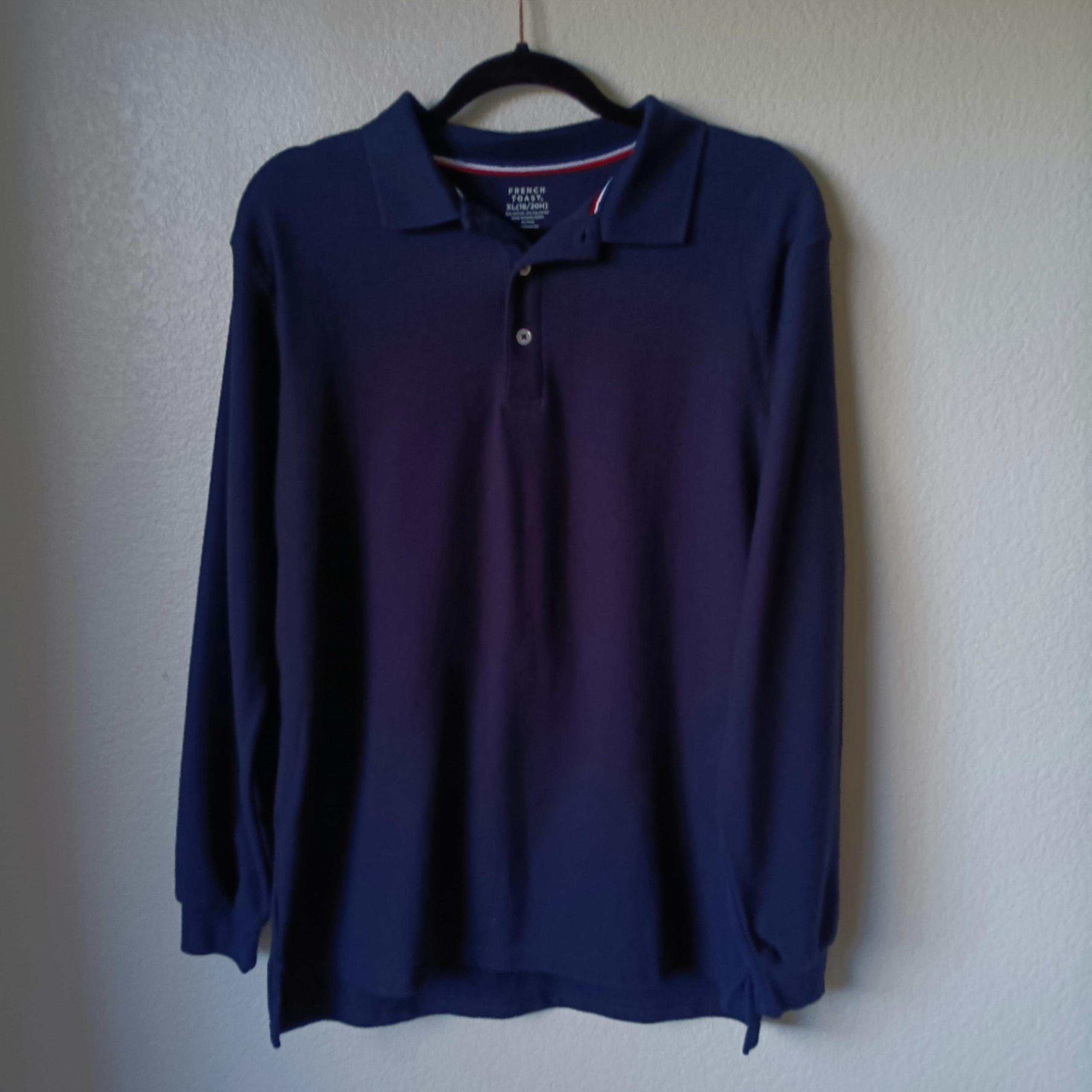 French Toast Boy's 18/20 Husky Navy Polo