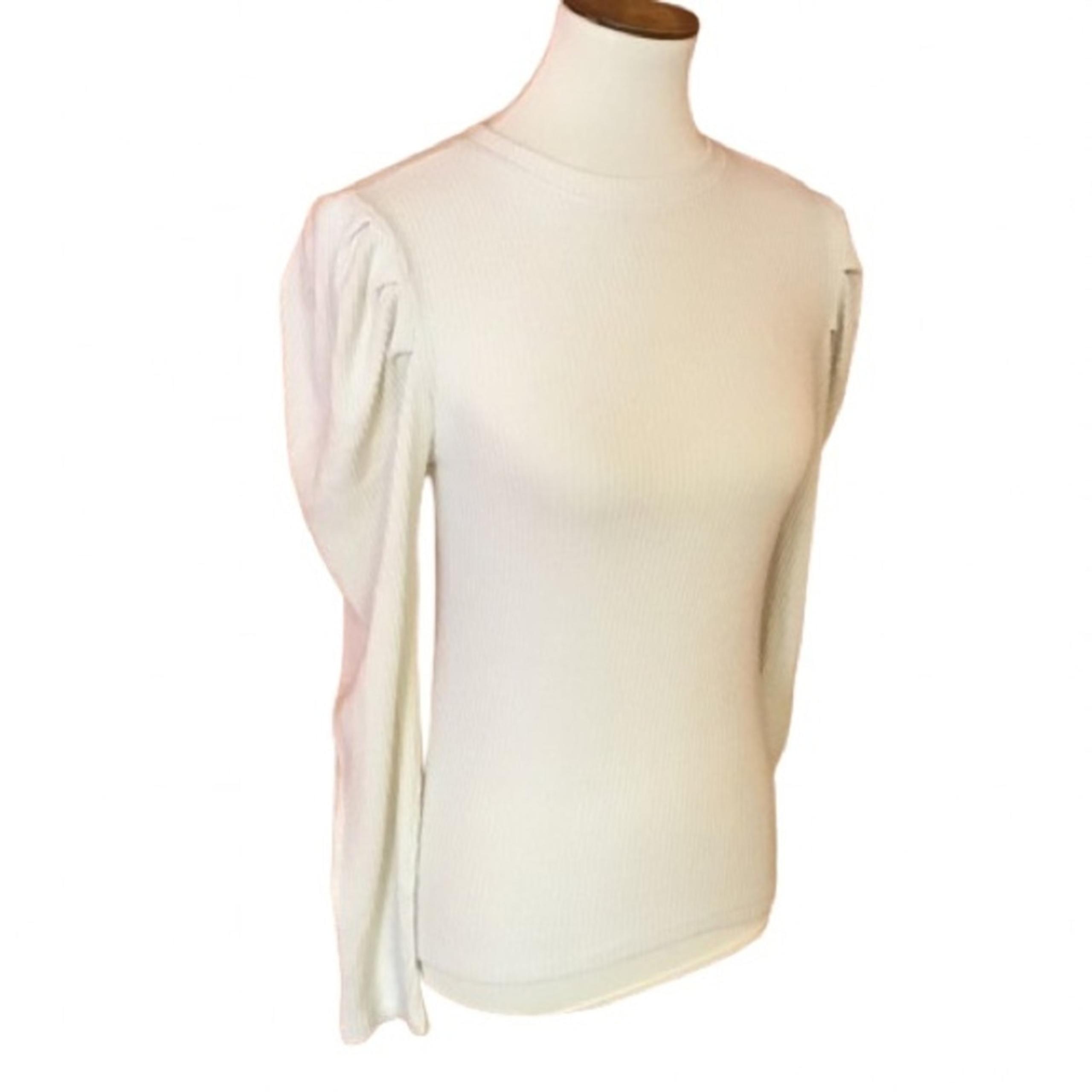 Nordstroms BP Cream Feminine Ribbed Knit Top