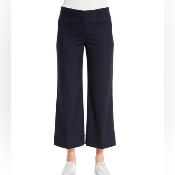 Theory Livdale Contour Navy Blue Wide Leg Pants Size 6