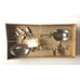 New! FITZ AND FLOYD 2-Piece Woodgrove Salad Servers Hand Crafted Stainless Steel