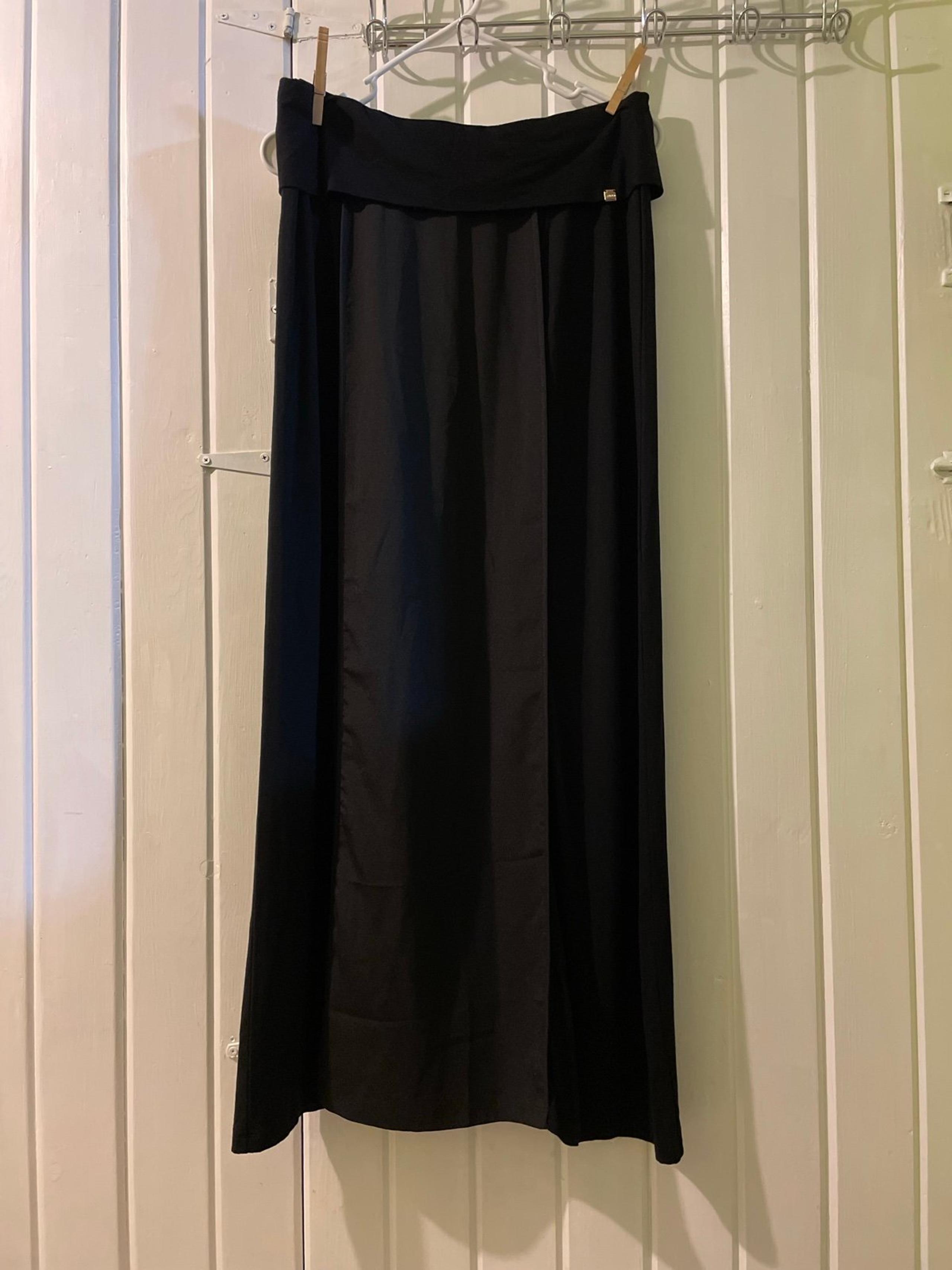 Calvin Klein foldover black maxi skirt-medium NWT