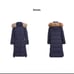 Navy Blue Down Coat with Removable Fur