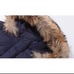 Navy Blue Down Coat with Removable Fur