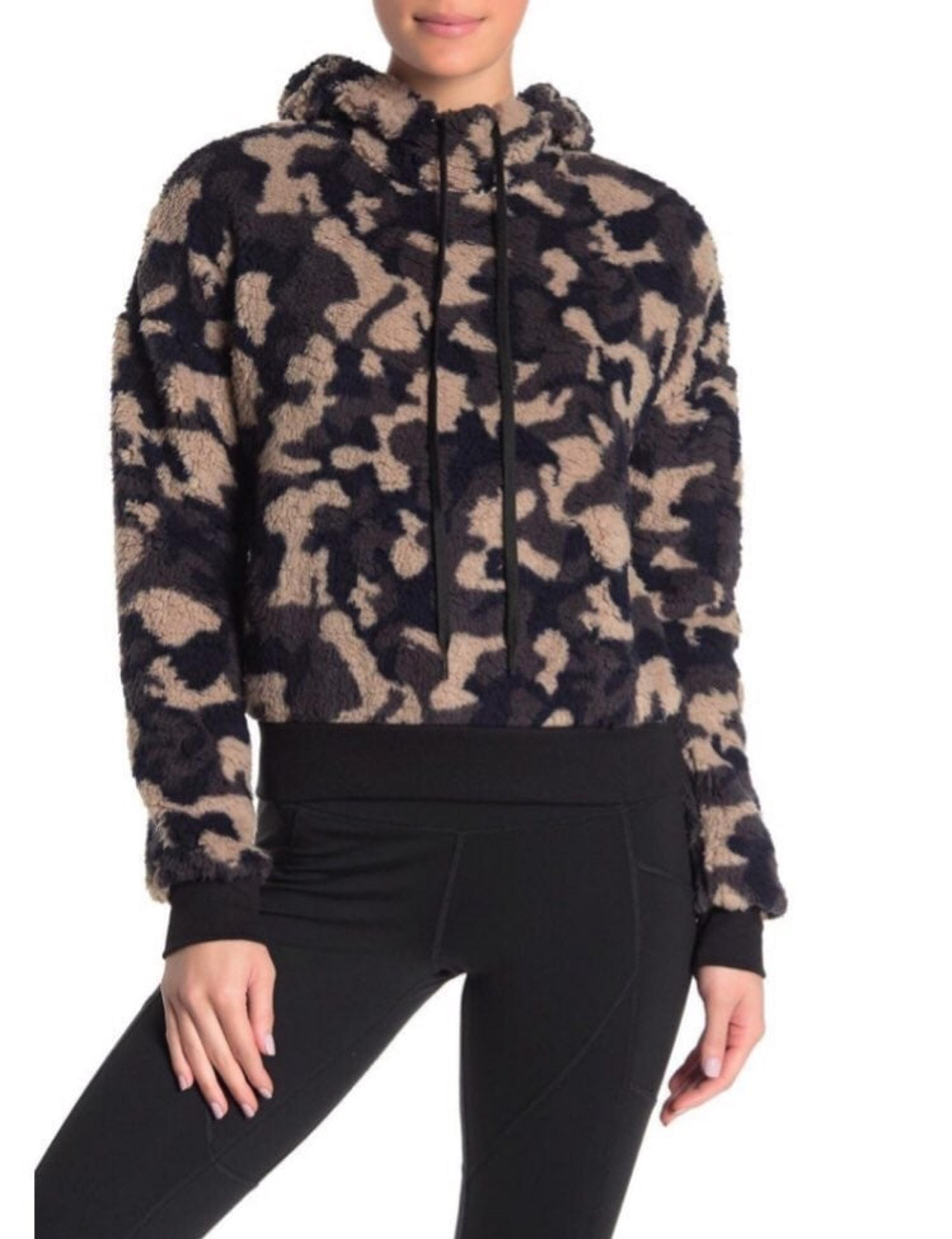 Z By Zella Sweatshirts & Hoodies | Faux Shearling Camouflage Hooded Sweater