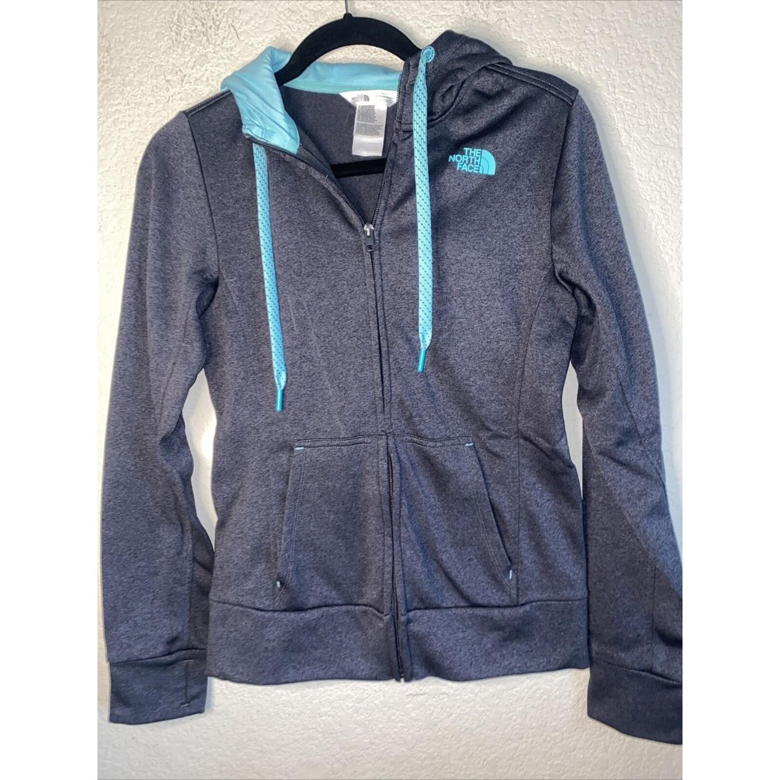 The North Face Women outdoor zip thumb hole Hoodie Fleece sweatshirt XS gorp