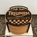 Custom Made! Motorcycle Cork Round Beverage Coasters, Set of 11, w/ Black Stand