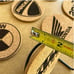 Custom Made! Motorcycle Cork Round Beverage Coasters, Set of 11, w/ Black Stand