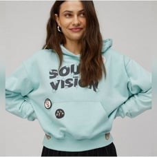 Daydreamer LA Sound And Vision Patch Pocket Graphic Hoodie Size Small