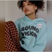 Daydreamer LA Sound And Vision Patch Pocket Graphic Hoodie Size Small