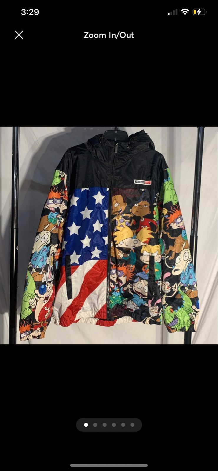 Members Only Nickelodeon Characters Jacket Black Mens XL