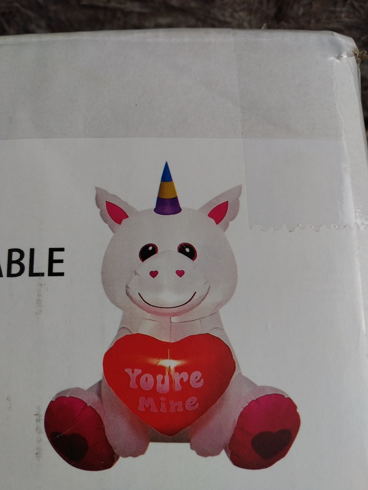 Inflatable unicorn with heart