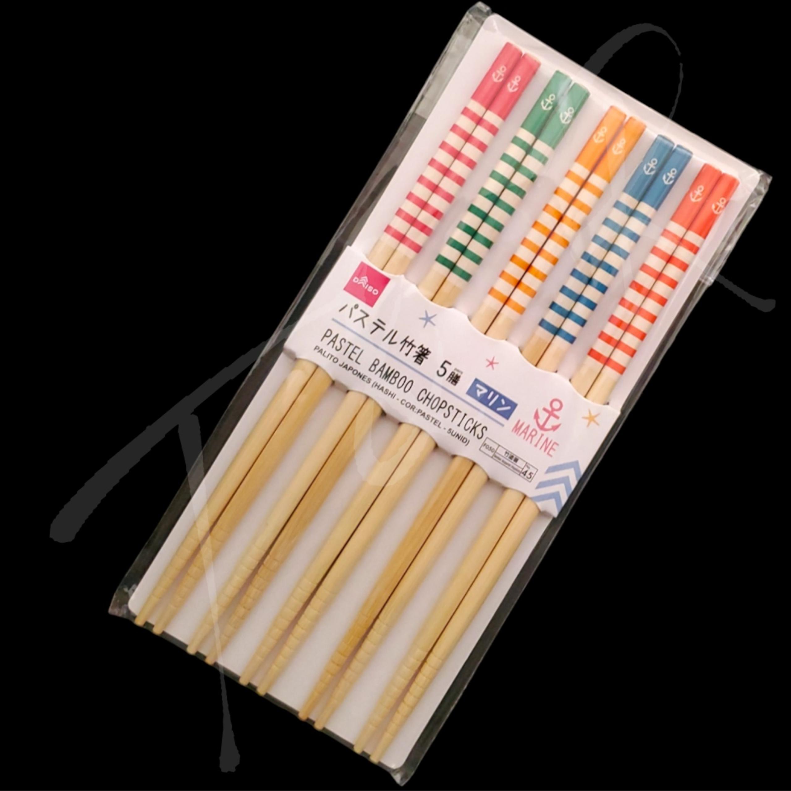5 Pair of Nautical Design Chopsticks - Daiso