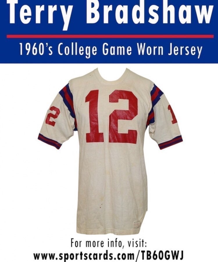T. Bradshaw college game used jersey and