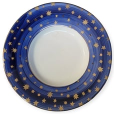 Fabergé Limoges 16” Porcelain Platter – Galaxy Blue Stars with 18K Gold Trim
