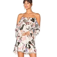 Lovers & Friends x Revolve off-the-shoulder Floral Boho shift Coverup Size Small